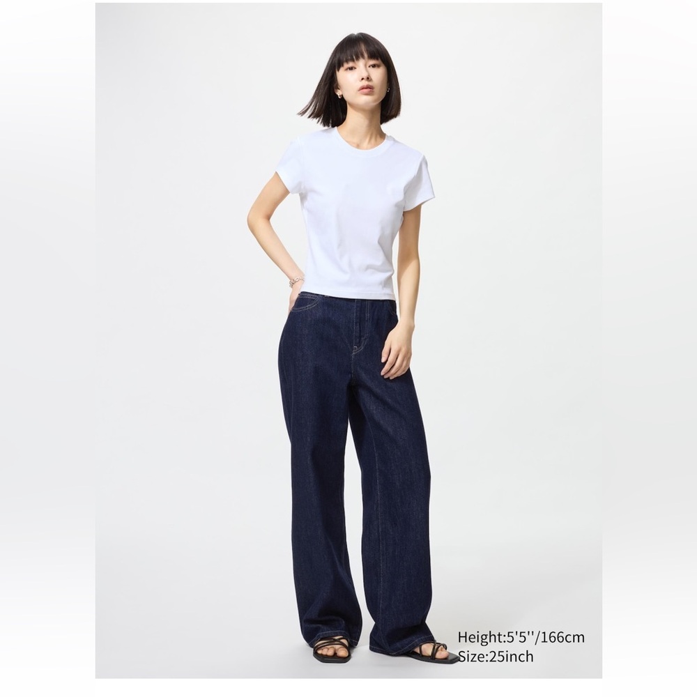 Wide Straight Jeans in Navy wash